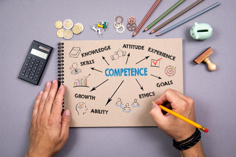 Competence. Chart with keywords